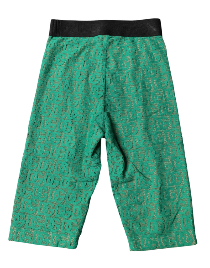 Green Logo Monogram Cropped Tights Underwear Dolce & Gabbana