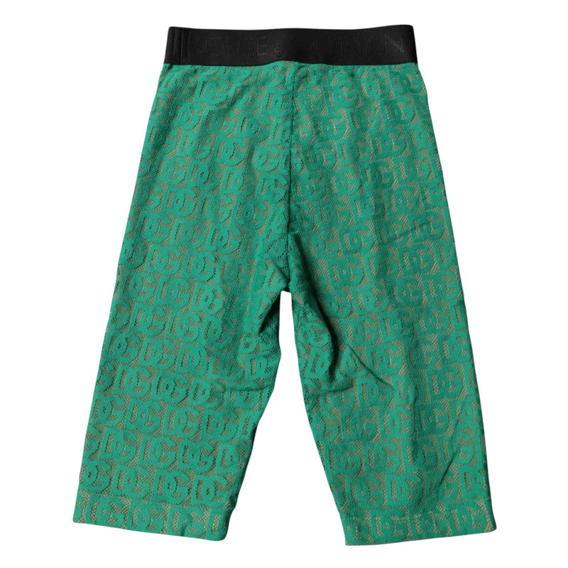 Green Logo Monogram Cropped Tights Underwear Dolce & Gabbana