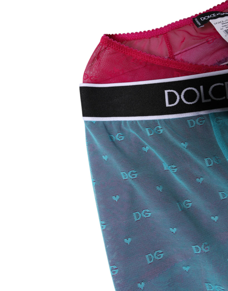 Blue Fuchsia Logo Lingerie Cropped Underwear Dolce & Gabbana