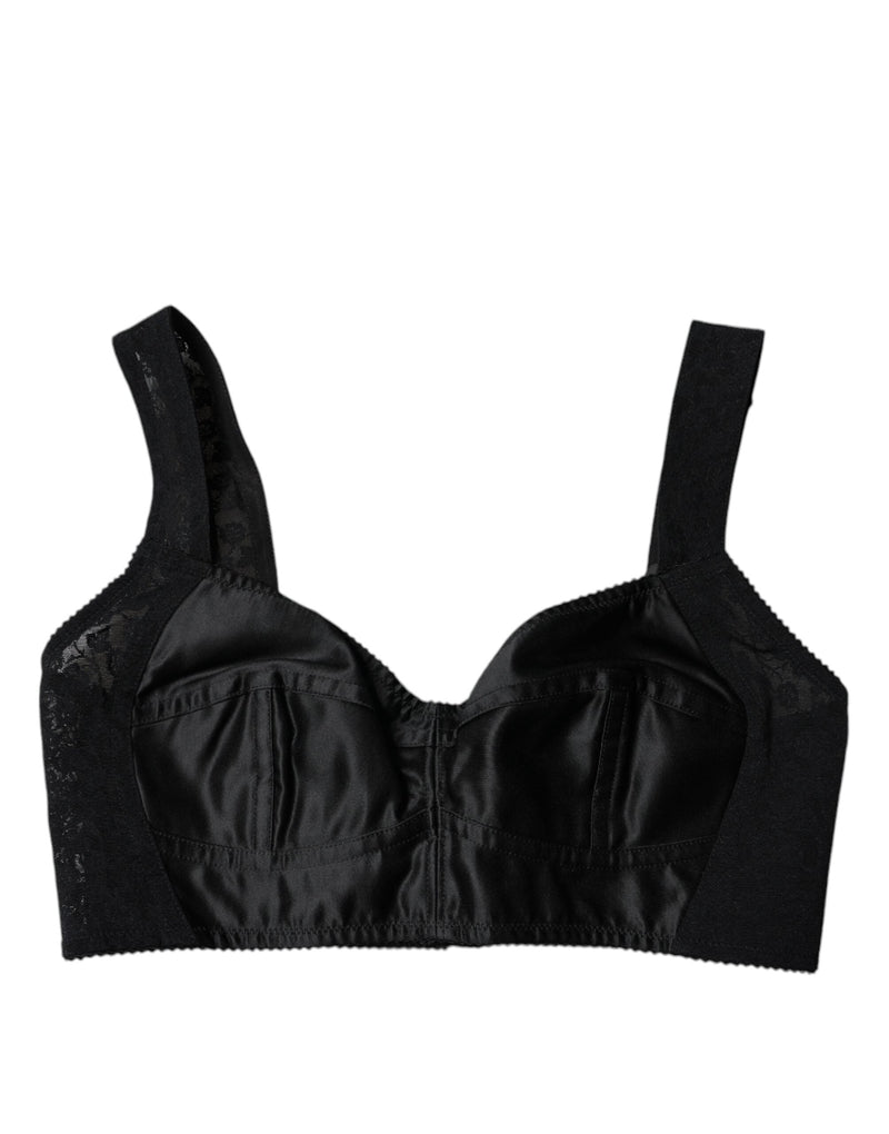 Black Nylon Balconcino Brassiere Underwear Dolce & Gabbana