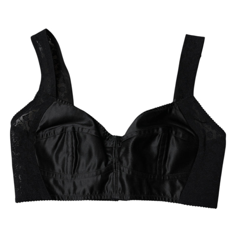 Black Nylon Balconcino Brassiere Underwear Dolce & Gabbana