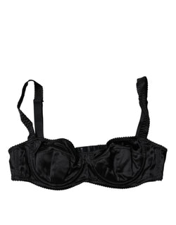 Black Silk Stretch Balconette Brassiere Underwear Dolce & Gabbana