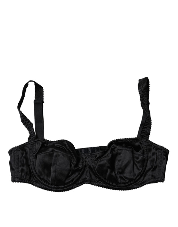 Black Silk Stretch Balconette Brassiere Underwear Dolce & Gabbana