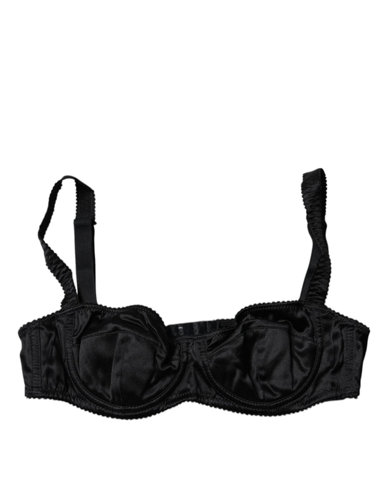 Black Silk Stretch Balconette Brassiere Underwear Dolce & Gabbana