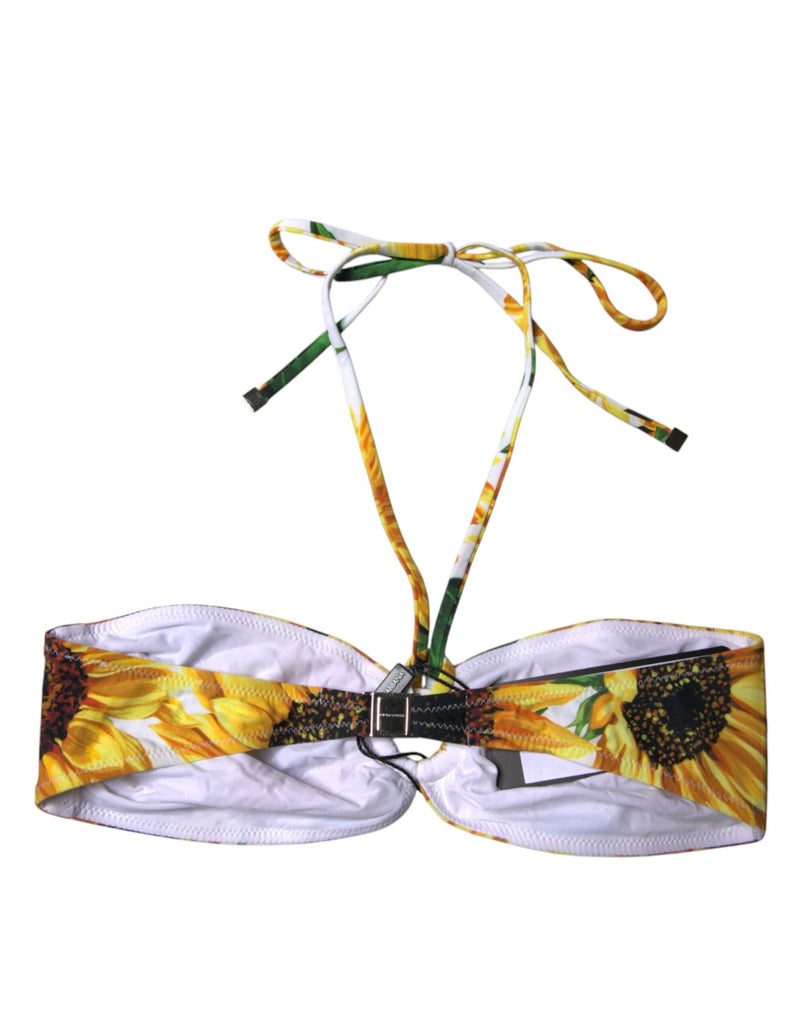 Multicolor Floral Halter Beachwear Bikini Top Swimwear Dolce & Gabbana