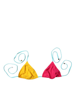 Multicolor Halter Beachwear Bikini Top Swimwear Dolce & Gabbana