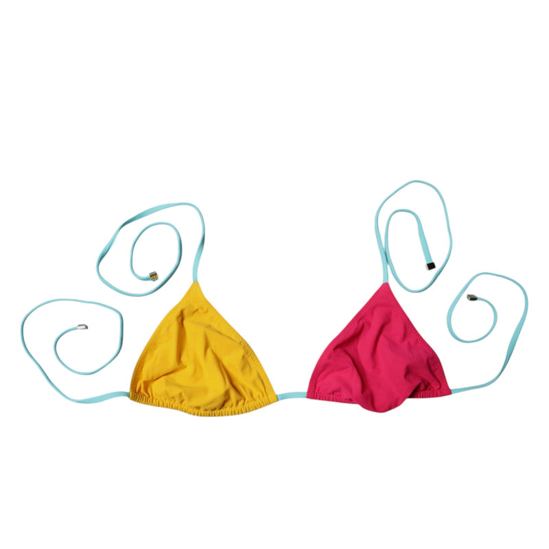 Multicolor Halter Beachwear Bikini Top Swimwear Dolce & Gabbana
