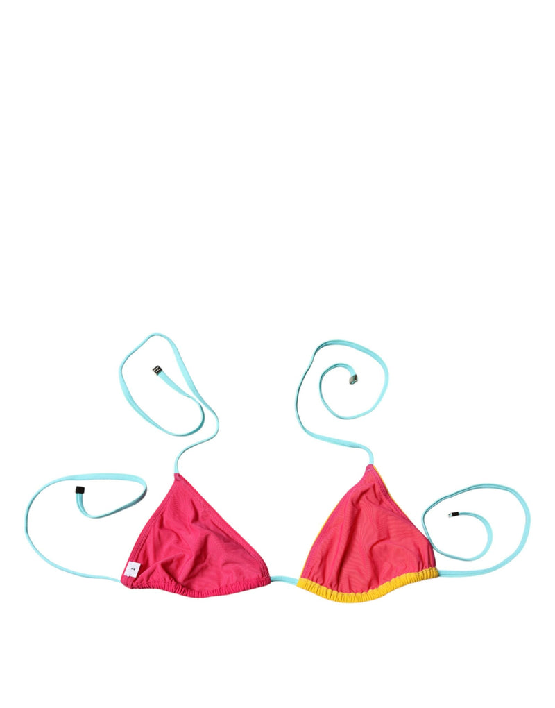 Multicolor Halter Beachwear Bikini Top Swimwear Dolce & Gabbana