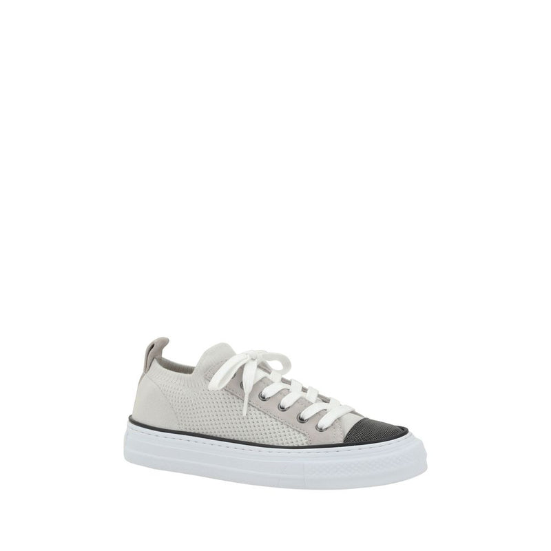 Mesh cotton and suede Sneakers Brunello Cucinelli