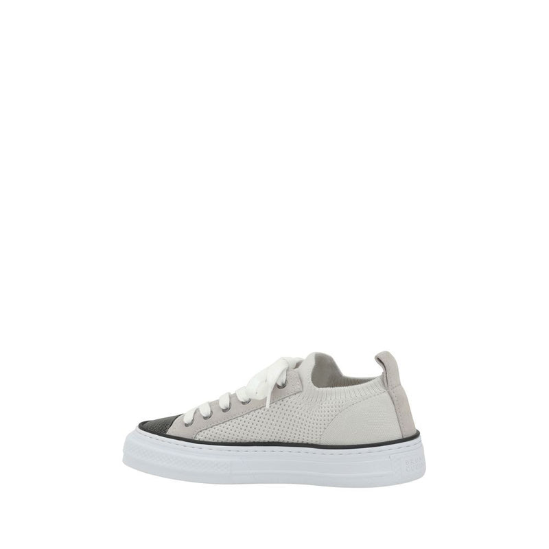 Mesh cotton and suede Sneakers Brunello Cucinelli
