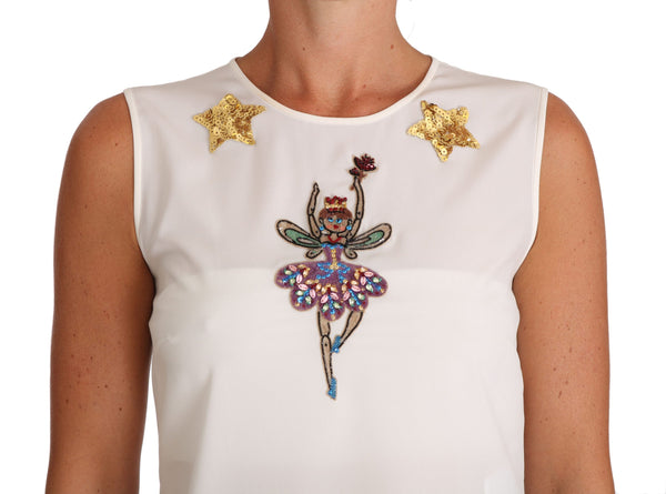 Enchanted Crystal-Embellished Silk Blouse Dolce & Gabbana