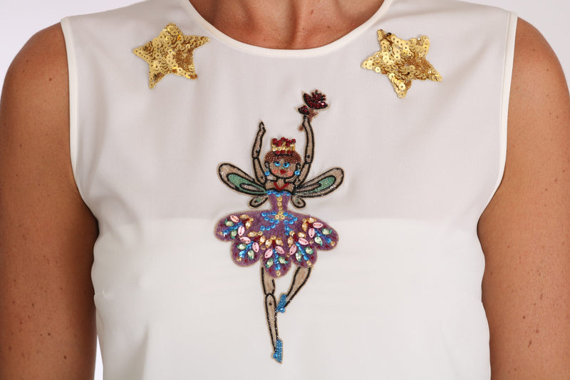 Enchanted Crystal-Embellished Silk Blouse Dolce & Gabbana