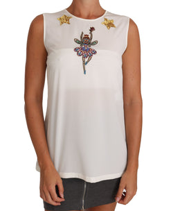 Enchanted Crystal-Embellished Silk Blouse Dolce & Gabbana