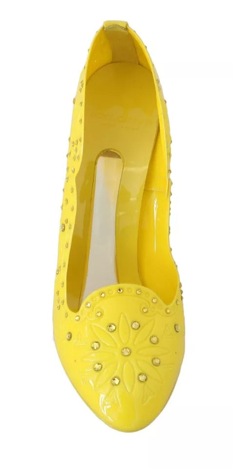 Yellow Crystal Heels CINDERELLA Shoes Dolce & Gabbana