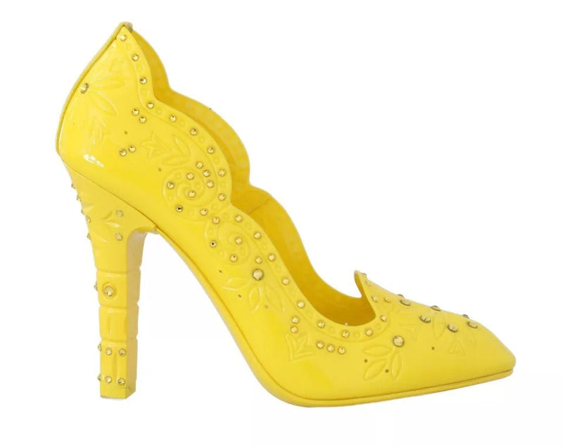 Yellow Crystal Heels CINDERELLA Shoes Dolce & Gabbana