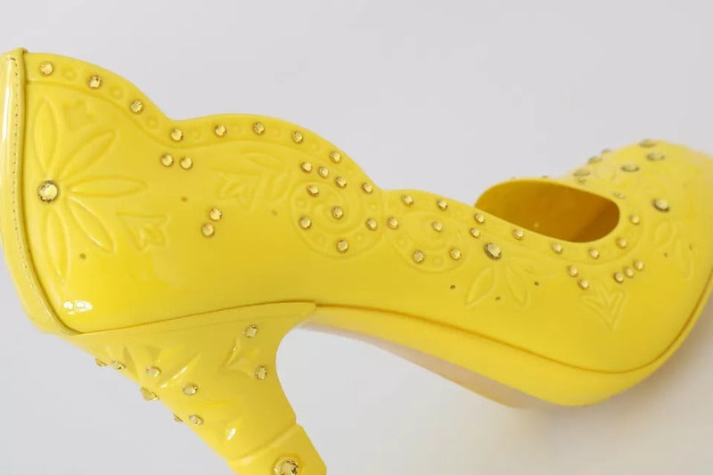 Yellow Crystal Heels CINDERELLA Shoes Dolce & Gabbana