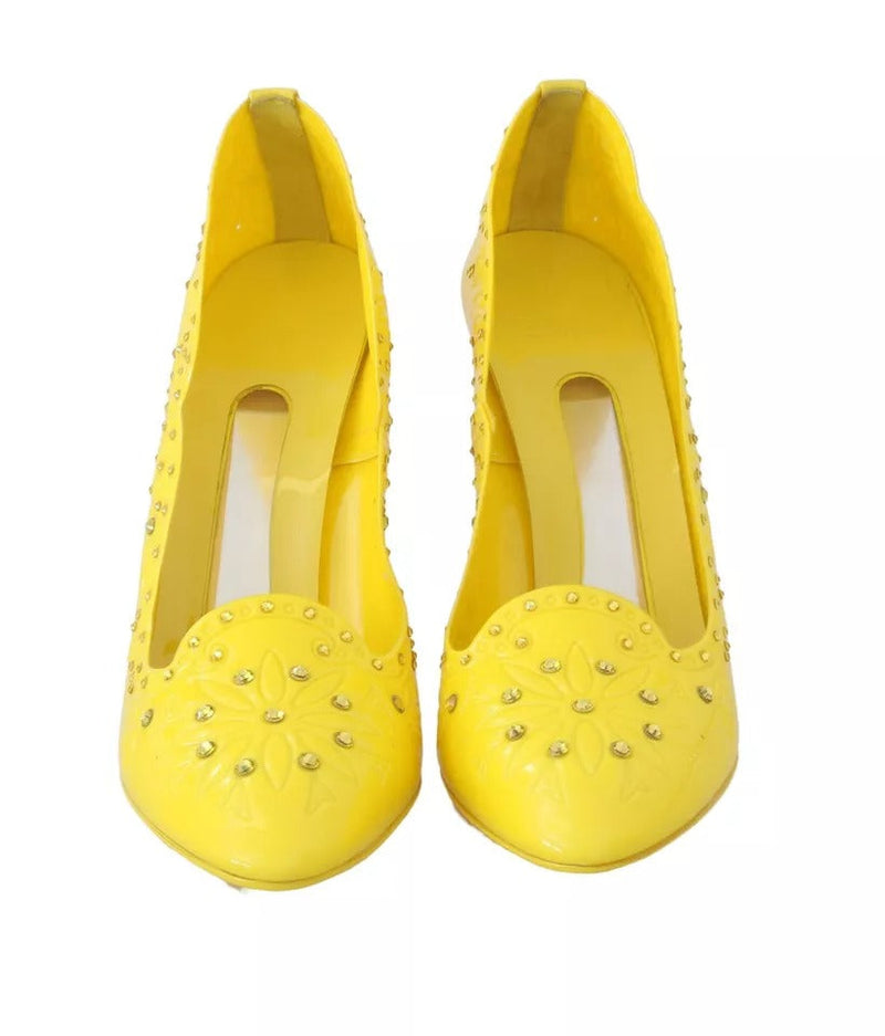 Yellow Crystal Heels CINDERELLA Shoes Dolce & Gabbana