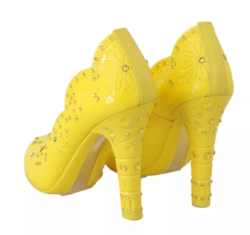 Yellow Crystal Heels CINDERELLA Shoes Dolce & Gabbana