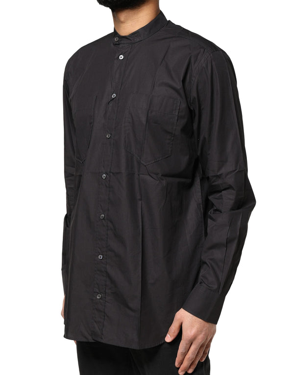 Black Cotton Button Down Men Casual Shirt Dolce & Gabbana
