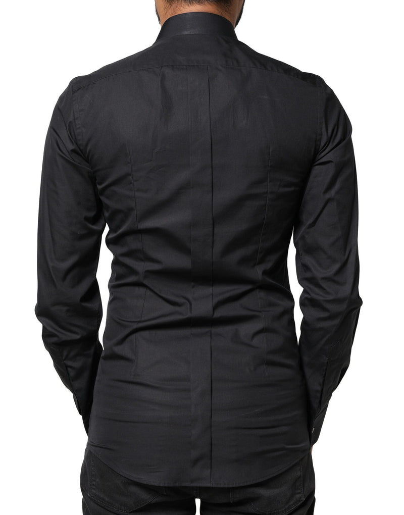 Black Love Embroidery GOLD Formal Dress Shirt Dolce & Gabbana