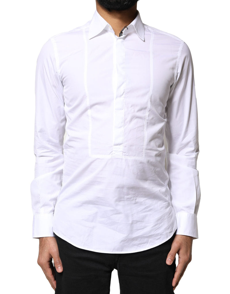 White Cotton Long Sleeves Formal Dress Shirt Dolce & Gabbana