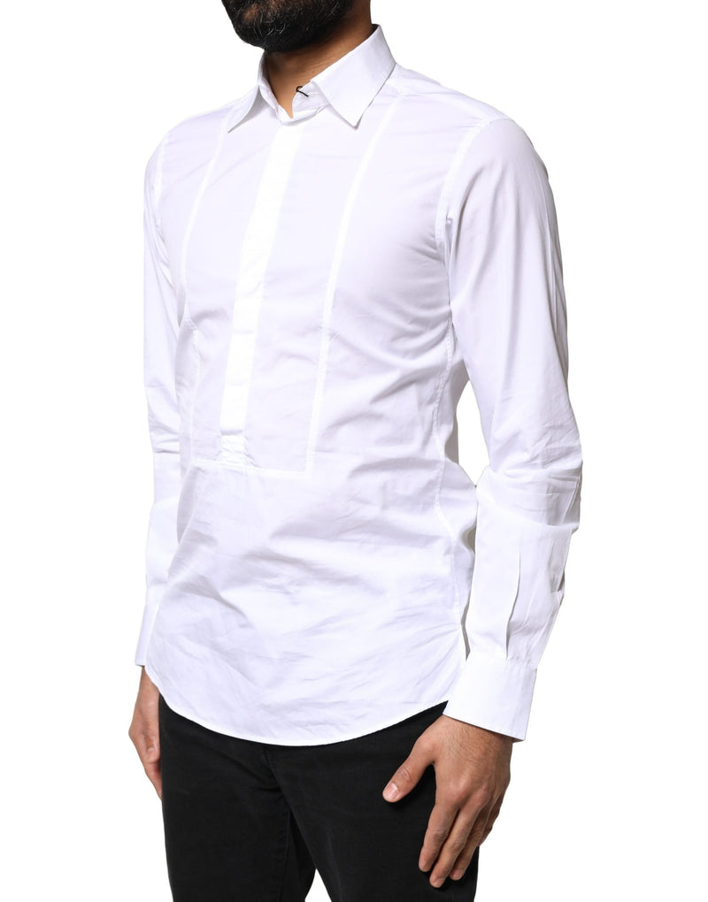 White Cotton Long Sleeves Formal Dress Shirt Dolce & Gabbana