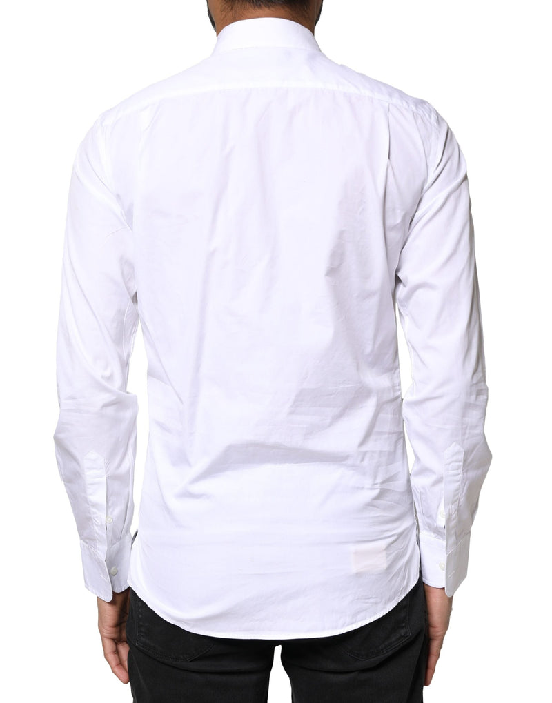 White Cotton Long Sleeves Formal Dress Shirt Dolce & Gabbana