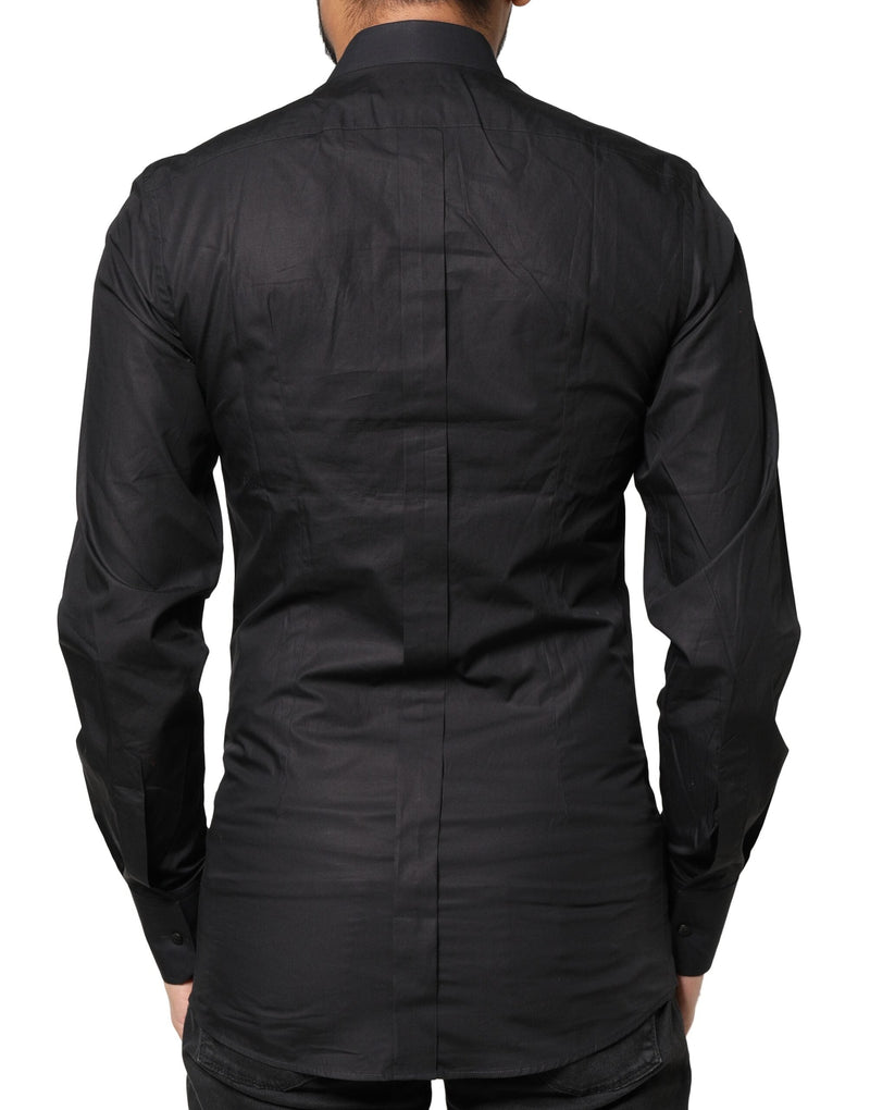 Black GOLD Cross Embellished Men Dress Shirt Dolce & Gabbana
