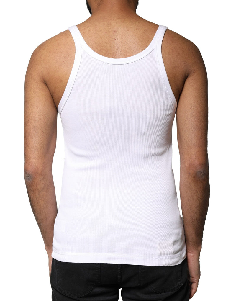 White Cotton DG Sleeveless Men Tank T-shirt Dolce & Gabbana