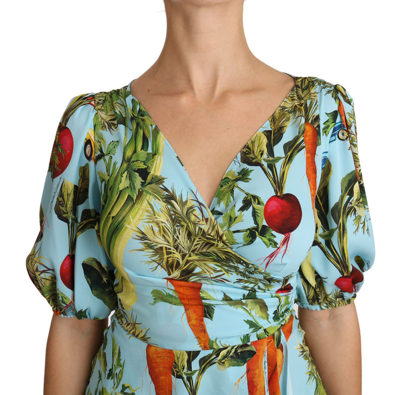 Vegetable Print Silk Top Extravaganza Dolce & Gabbana