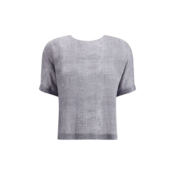 Short-sleeved silk Top Giorgio Armani