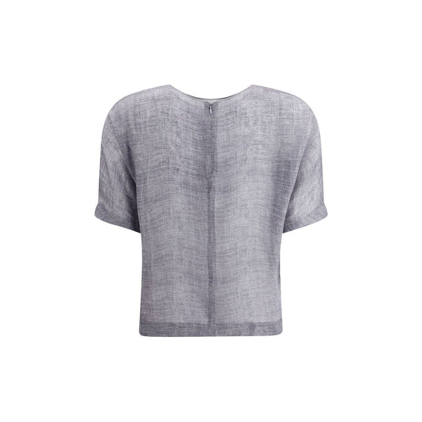 Short-sleeved silk Top Giorgio Armani