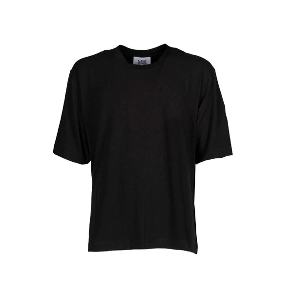 Black Cotton T-Shirt Alpha Studio