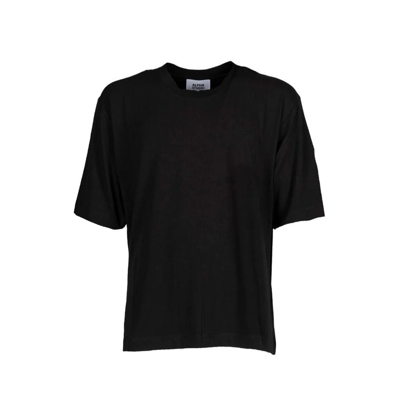 Black Cotton T-Shirt Alpha Studio