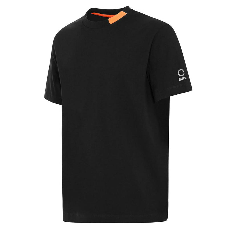 Black Cotton Men T-Shirt Suns