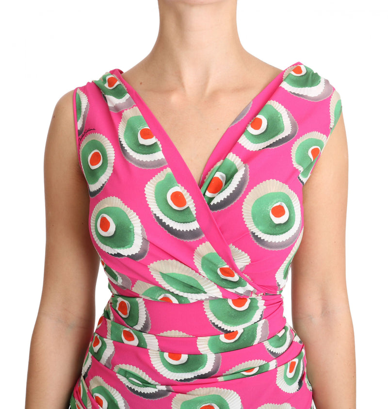 Sicilian Cake Print Sleeveless Silk Top Dolce & Gabbana