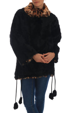 Elegant Black Lamb Fur Short Coat Dolce & Gabbana