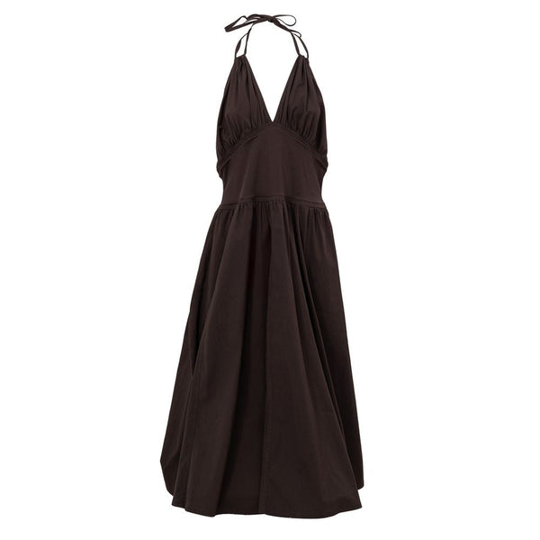 Brown Cotton Dress Bottega Veneta