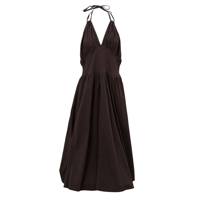 Brown Cotton Dress Bottega Veneta