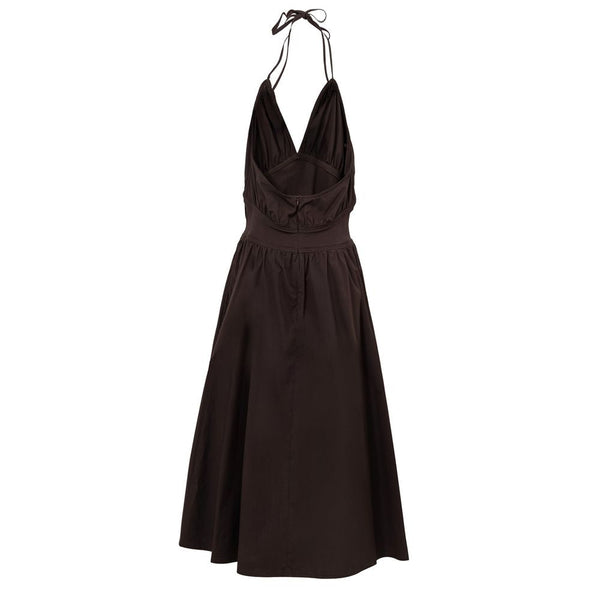 Brown Cotton Dress Bottega Veneta