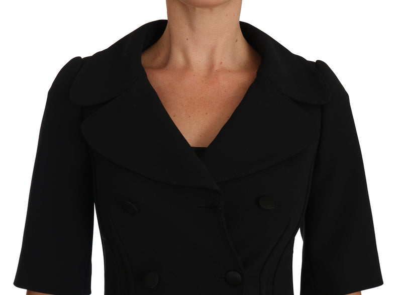 Elegant Black Cropped Wool Blazer Dolce & Gabbana