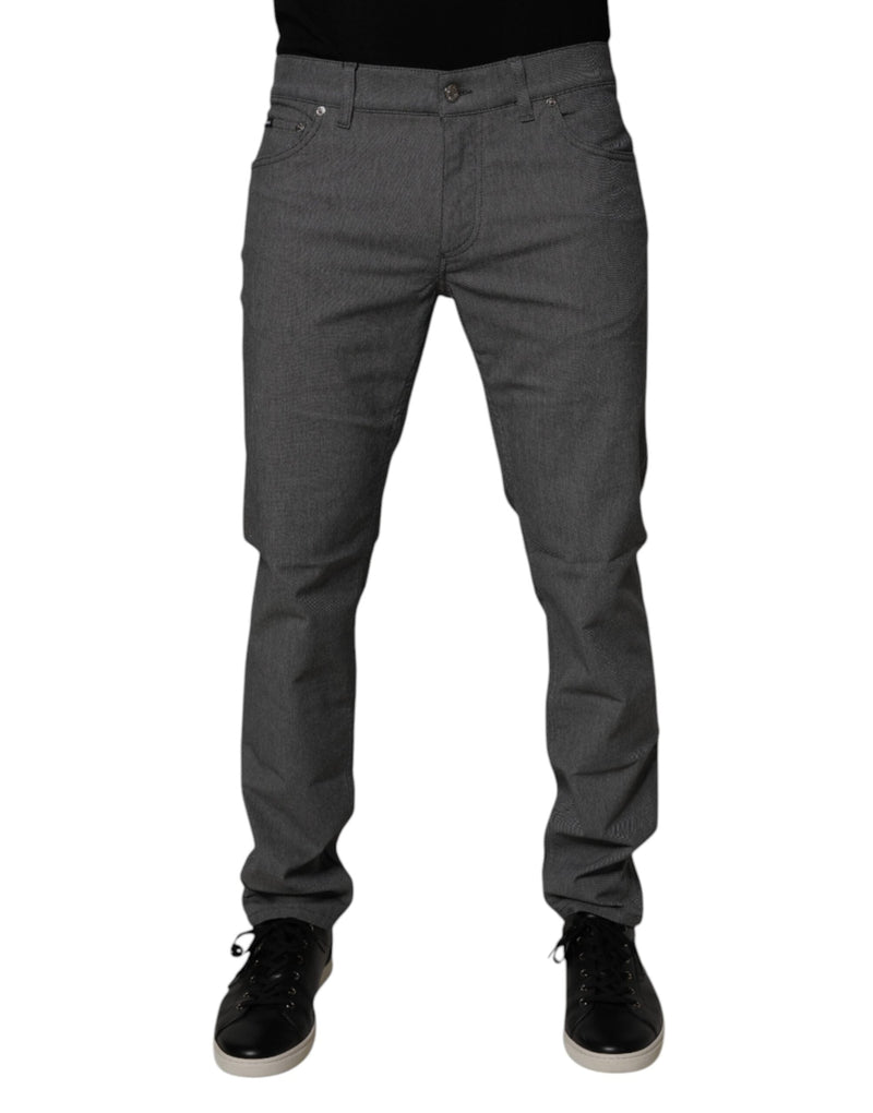 Gray Cotton Stretch Skinny Denim Jeans Dolce & Gabbana
