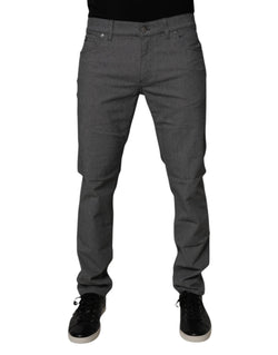 Gray Cotton Stretch Skinny Denim Jeans Dolce & Gabbana