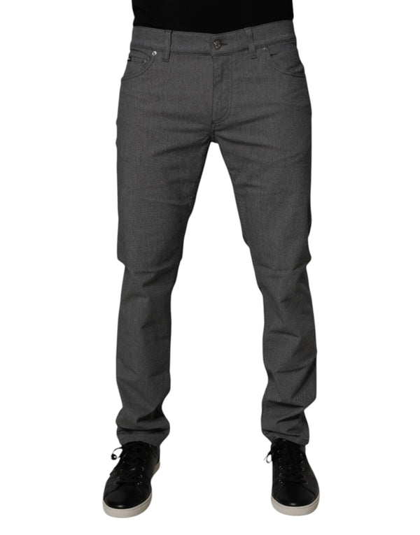 Gray Cotton Stretch Skinny Denim Jeans Dolce & Gabbana