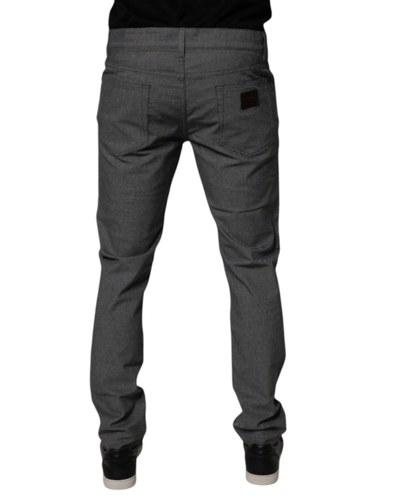 Gray Cotton Stretch Skinny Denim Jeans Dolce & Gabbana