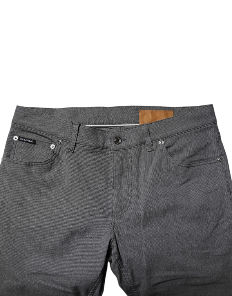 Gray Cotton Stretch Skinny Denim Jeans Dolce & Gabbana