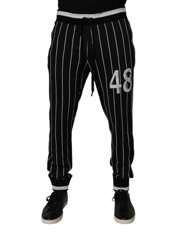 Black White Stripes Jogger Sweatpants Pants Dolce & Gabbana