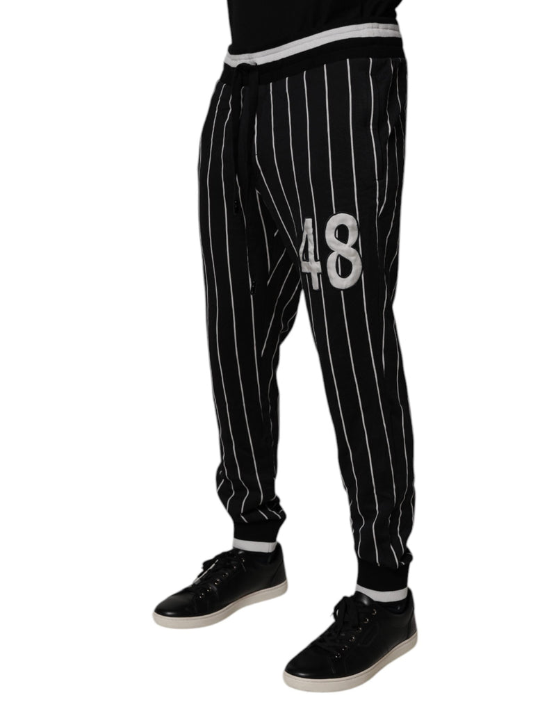 Black White Stripes Jogger Sweatpants Pants Dolce & Gabbana