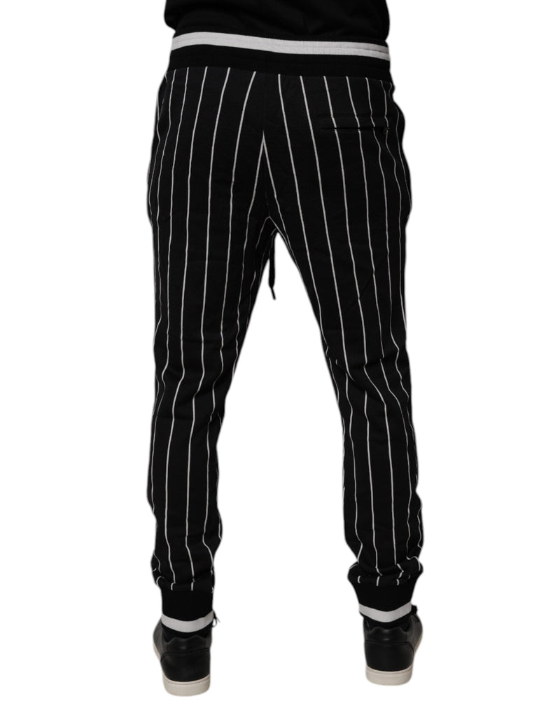 Black White Stripes Jogger Sweatpants Pants Dolce & Gabbana