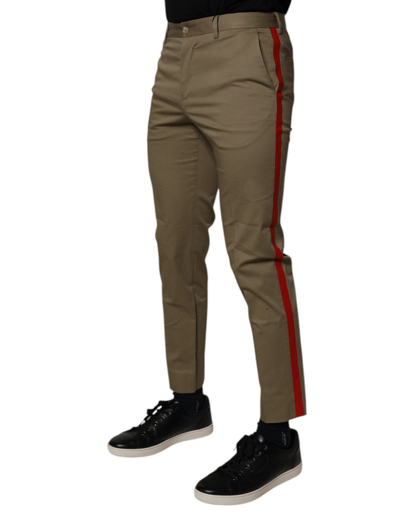 Dark Khaki Cotton Tapered Pants Dolce & Gabbana